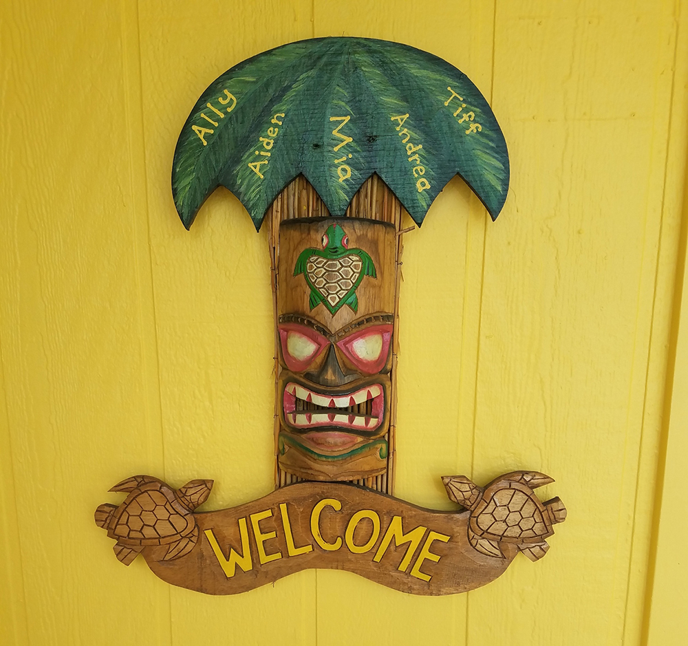 Tiki Welcome Sign